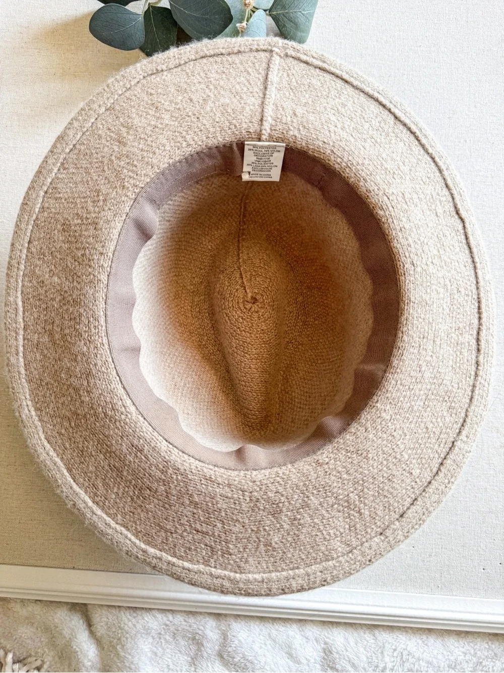 Beige Wide Brim Rancher Hat Boho Western Fedora